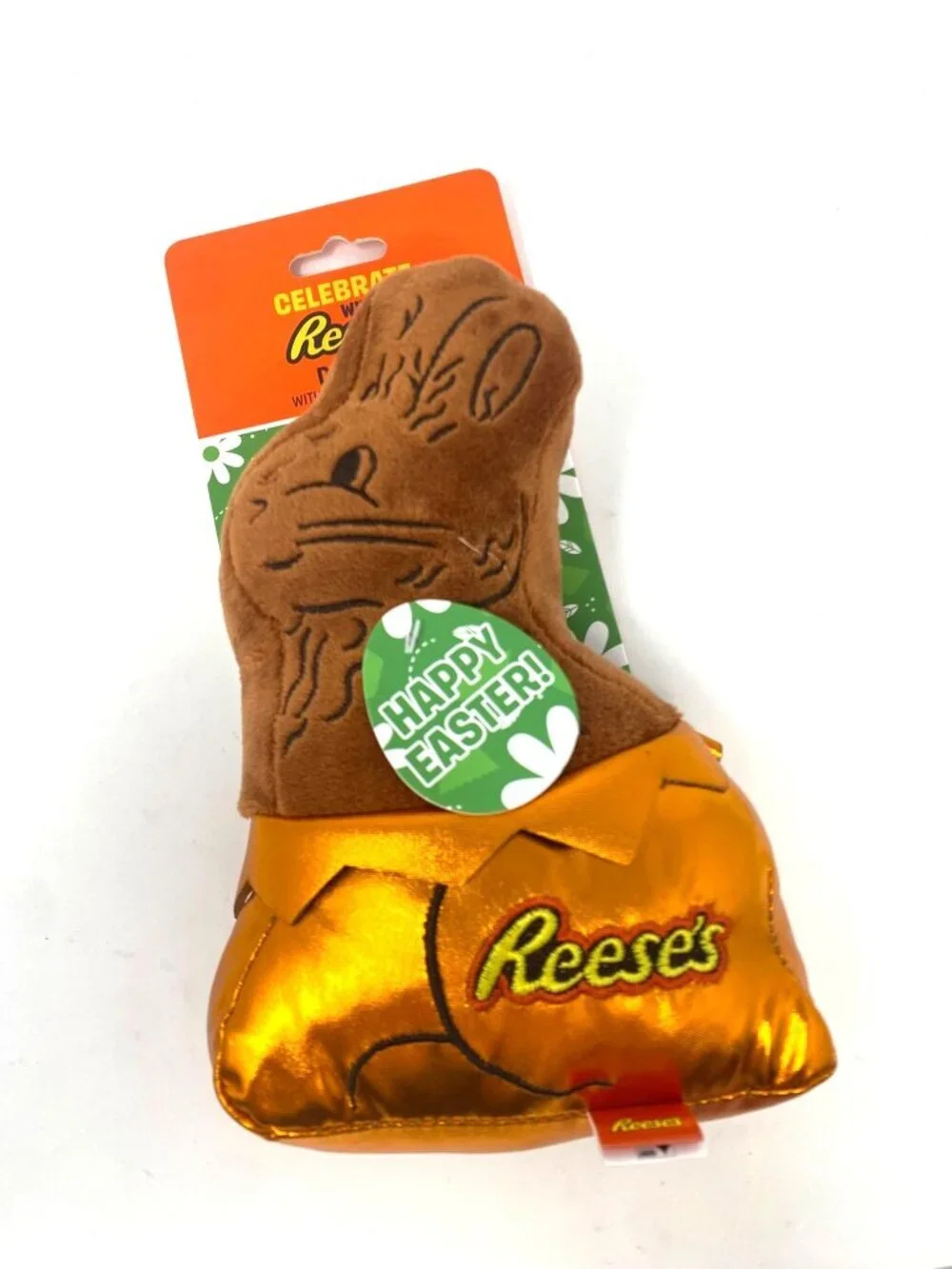 HERSHEY'S Reese's Easter Chocolate Bunny Plush Dog Toy Squeaker NWT